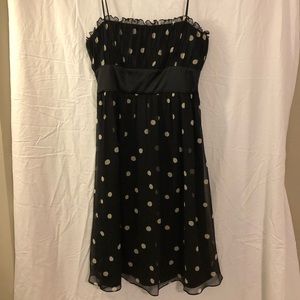 Nine West black dress with white dots size 6